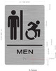 RESTROOM  Tactile Graphics Grade 2 Braille Text with raised letters Sign