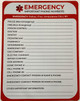 Sign Emergency Important Phone Numbers - in Case of Emergency Fridge Magnet with Marker