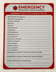 Emergency Important Phone Numbers - in Case of Emergency Fridge Magnet with Marker Sign