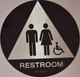 RESTROOM  Tactile Graphics Grade 2 Braille Text with raised letters Sign