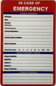 ICE Medical Card for Seniors - in Case of Emergency Fridge Magnet with Marker - Refrigerator Safety Important Phone Numbers Call List for First Responders