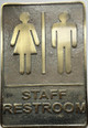 Cast Aluminium staff Restroom  Signage