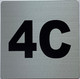 Apartment number 4C signage