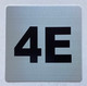 Apartment number 4E signage