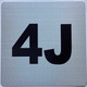 Apartment number 4J signage