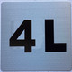 Apartment number 4L signage