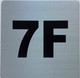 Apartment number 7F signage