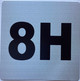 Apartment number 8H signage