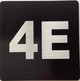 Apartment number 4E signage