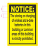No e- bike sign in building or common area (ALUMINIUM 7x10, YELLOW)