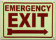 Sign EMERGENCY EXIT RIGHT ARROW