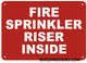 SIGNAGE FIRE Sprinkler Riser Inside