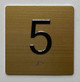 5TH FLOOR Elevator Jamb Plate Signage With Braille and raised number-Elevator FLOOR 5 number Signage  - The sensation line