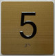 5TH FLOOR Elevator Jamb Plate sign With Braille and raised number-Elevator FLOOR 5 number sign  - The sensation line