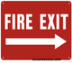 FIRE EXIT Arrow Right Sign