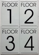 Sign Floor Number set  - 4-Pack Metal Floor s, Aluminum s for First, Second, Third, Fourth Floor  (WHITE )