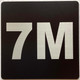 Sign Apartment number 7M  - UNIT NUMBER 7M /SUITE 7M  (BLACK, DOUBLE SIDED TAPE) -Broadway Line