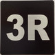Sign Apartment number 3R  - UNIT NUMBER 3R /SUITE 3R  (BLACK, DOUBLE SIDED TAPE) -Broadway Line