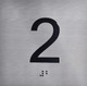 Signage  Elevator JAMB Plate with Braille - Elevator Floor Number Brush SILVER