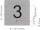 Sign Elevator JAMB Plate with Braille - Elevator Floor Number Brush SILVER