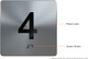 Sign Elevator JAMB Plate with Braille - Elevator Floor Number Brush SILVER