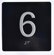 Elevator JAMB Plate with Braille - Elevator Floor Number Brush BLACK Sign