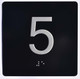 Elevator JAMB Plate with Braille - Elevator Floor Number Brush BLACK Sign