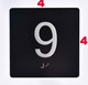 Elevator JAMB Plate with Braille - Elevator Floor Number Brush BLACK Sign