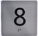 Elevator JAMB Plate with Braille - Elevator Floor Number Brush SILVER Signage