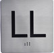 Sign Elevator JAMB Plate with Braille - Elevator Floor Number Brush SILVER