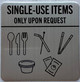 Single use upon request - utensils and plastic straws available upon request  (silver,ALUMINIUM, DOUBLE SIDED TAPE, )