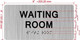 Sign WAITING ROOM  with Raised letters/Image & Grade 2 Braille - Includes Red Adhesive pad for Easy Installation (Brushed Aluminum/silver, Tacticle ) - The park Ave Line