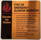 FIRE OR EMERGENCY ELEVATOR OPERATION  (GOLD, SIZE , DOUBLE SIDED TAPE, 1 PCS)