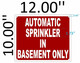 SIGN AUTOMATIC SPRINKLER IN BASEMENT ONLY