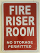 FIRE Riser Room Sign