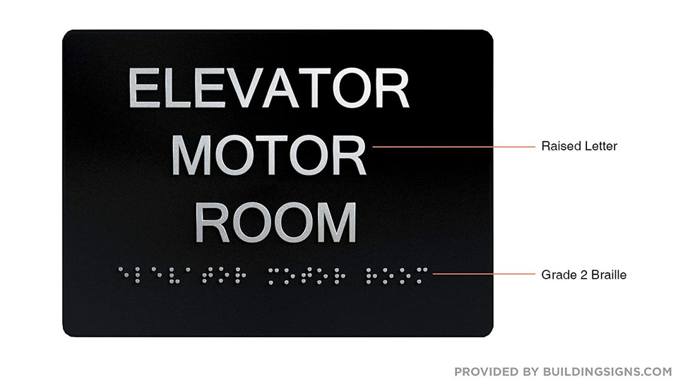 Elevator Motor Room Sign The Sensation line -Tactile Signs