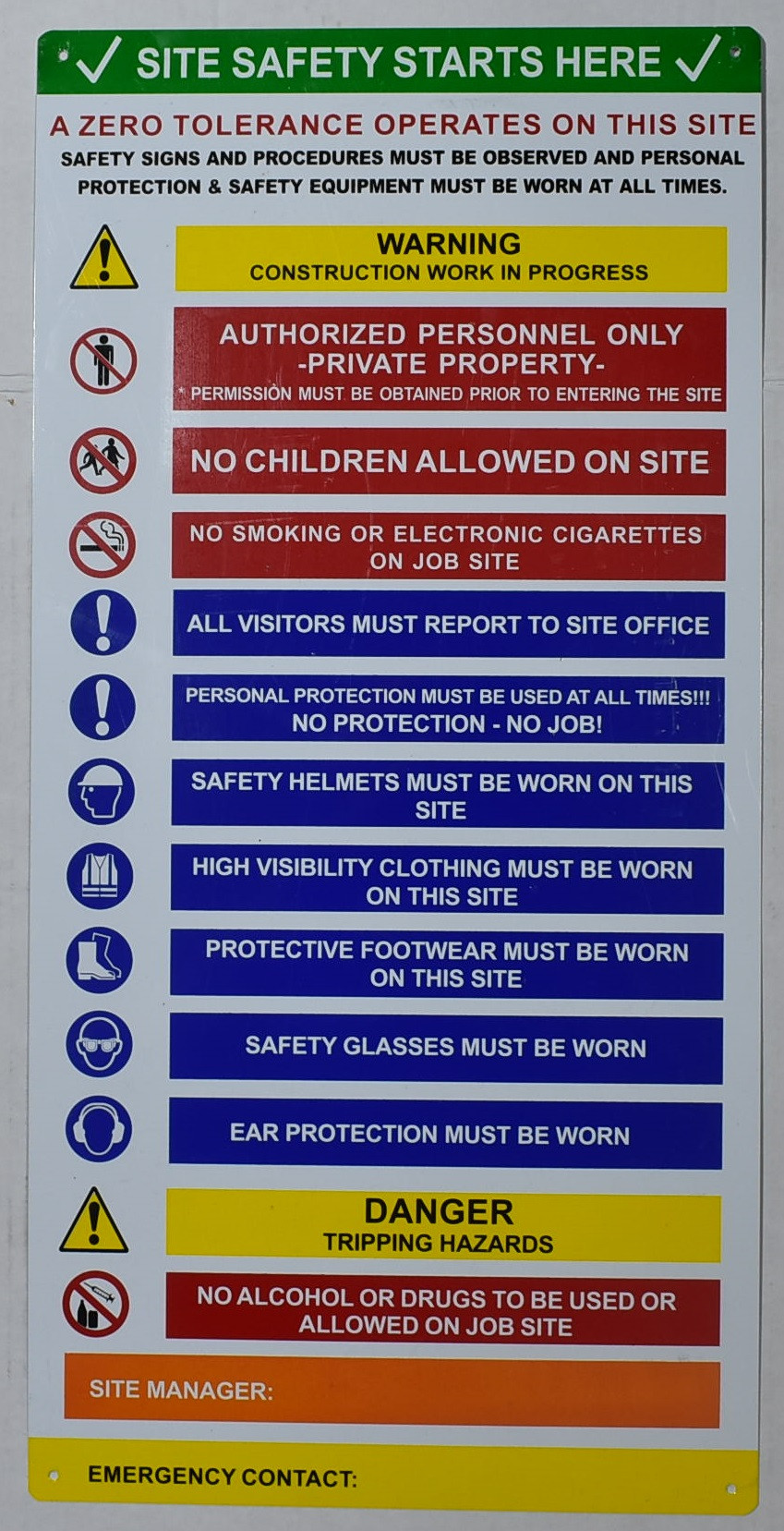 PPE Sign - Site Safety Rules Sign