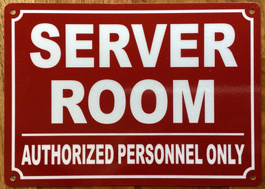 Server Area Signs Server Room sign (Reflective, wall mount,red,Rust free Aluminium,size ...