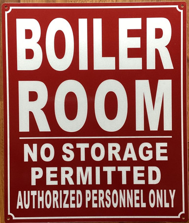 Boiler room sign (Reflective, wall mount/door Mount, Commercial use,red ...