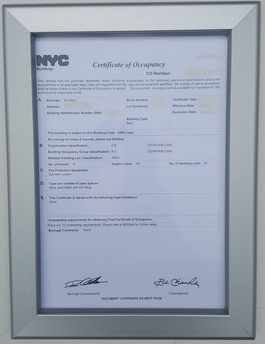 メンテナンス ULTRACOAT APPLICATION CERTIFICATE Certificate of Occupancy Frame