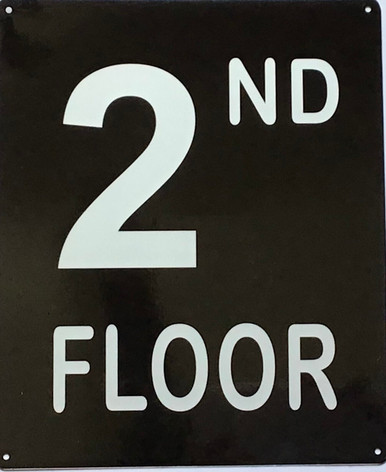 2ND DLOOR SIGN(10X12,Black Aluminum) - HPDSIGNS.NYC