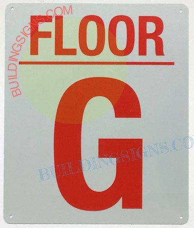 Level G Sign G FLOOR SIGN (10x12,White,Aluminum) - HPDSIGNS.NYC