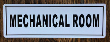 Model Room Sign MECHANICAL ROOM SIGN (4X12, WHITE BACKGROUND, Aluminum) - HPDSIGNS.NYC