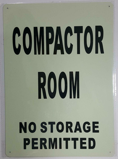 COMPACTOR ROOM SIGN GLOW IN THE DARK