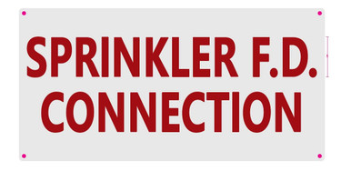 Sprinkler F.D Connection Sign (Reflective !!!, Rust Free-Aluminum ...