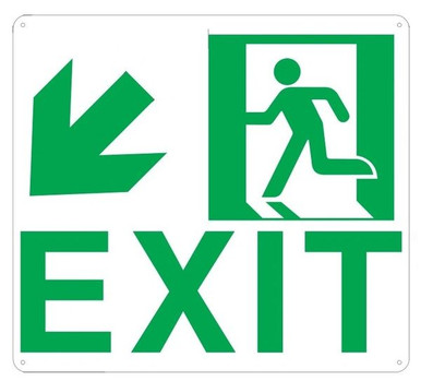 PHOTOLUMINESCENT EXIT SIGN HEAVY DUTY / GLOW IN THE DARK 