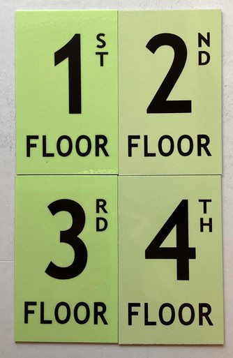 Floor Number set Sign - 4-Pack Metal Floor Signs, Aluminum Signs for ...