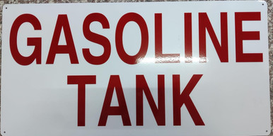 GASOLINE TANK SIGN (REFLECTIVE, white, ALUMINIUM MATERIAL,12x24 INCH ...