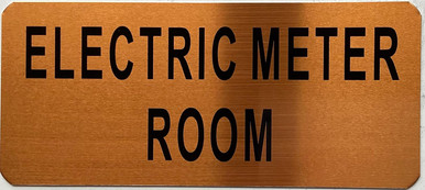 Sign For Meter ELECTRIC METER ROOM SIGN (Gold color, aluminum, Size 3.5X8 inch)- The ...