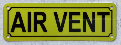 Air vent yellow sign - Gas air vent sign ( yellow,Reflective, Aluminium ...
